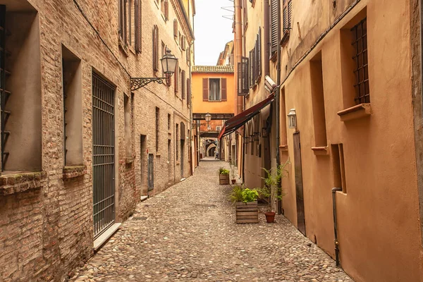 Callejón Histórico Vacío Centro Histórico Ferrara Italia — Foto de Stock