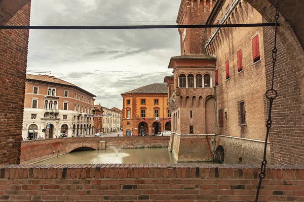 Ferrara Olaszország Július 2020 Középkori Vár Ferrara Történelmi Olasz Város — Stock Fotó