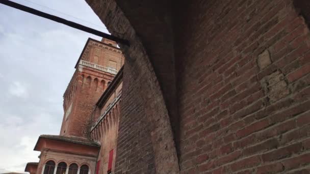Ferrara castelo broca detalhe 12 — Vídeo de Stock