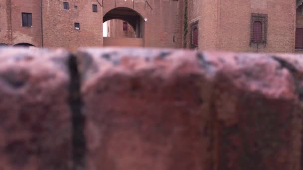 Ferrara castelo broca detalhe — Vídeo de Stock