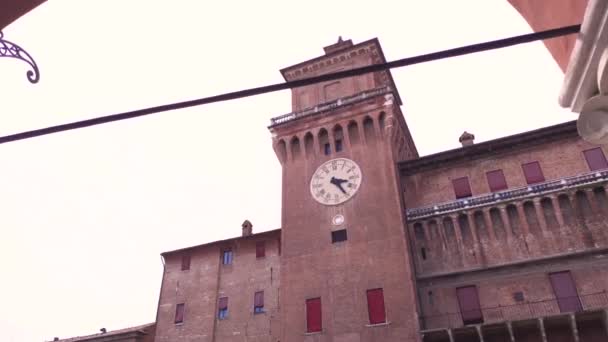 Ferrara castelo broca detalhe 10 — Vídeo de Stock