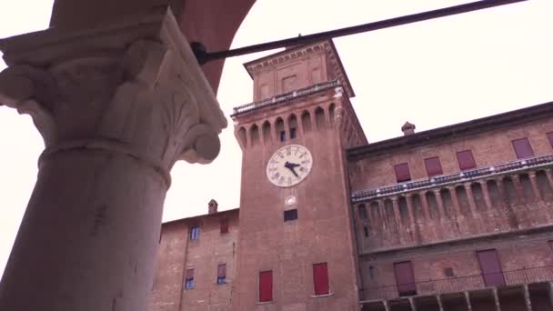 Ferrara castelo broca detalhe 9 — Vídeo de Stock