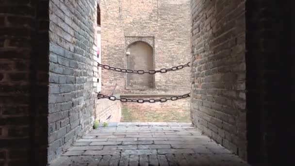 Medeltida slottet Ferrara den historiska italienska staden 8 — Stockvideo