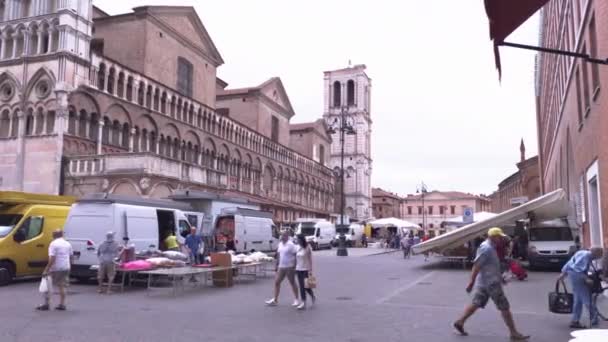 Trento Trieste square view in Ferrrara in Italy 2 — Stock Video