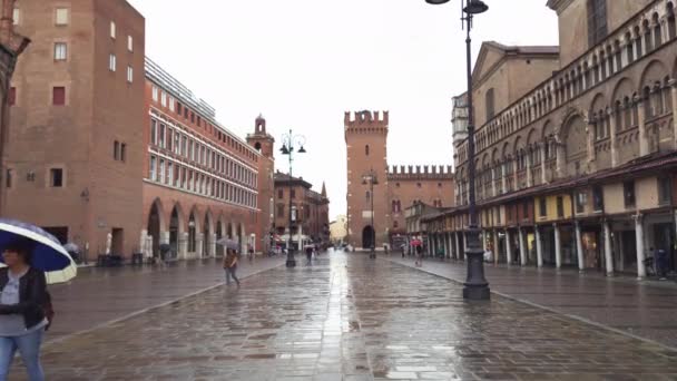 Trento Trieste vista quadrada em Ferrrara na Itália 4 — Vídeo de Stock