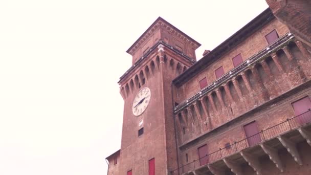 Ferraras Burg in Italien broll detail — Stockvideo