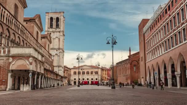 Hora Lapse de Trento Trieste vista quadrada em Ferrrara, Itália — Vídeo de Stock