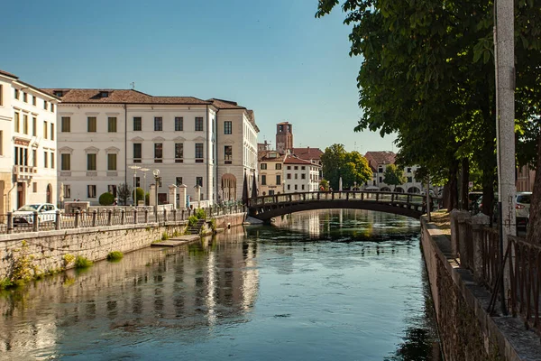 Krajobraz Rzeki Buranelli Treviso Włoszech Słoneczny Dzień — Zdjęcie stockowe