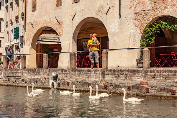 Treviso Italy August 2020 Isola Della Pescheria Рибопромисловий Острів Англії — стокове фото
