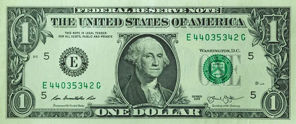 Isoliertes Bild Eines Ein Dollar Scheins Auf Der Vorderseite — Stockfoto