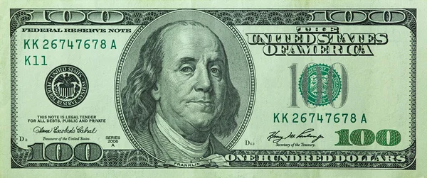 Isolated Image One Hundred Dollar Bill Old Model Front Side — Stock Photo, Image