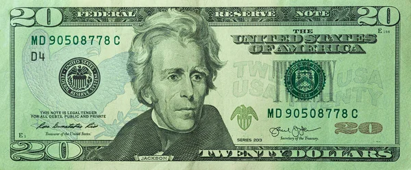 Μεμονωμένη Εικόνα Του Χαρτονομίσματος Των Δολαρίων Στην Μπροστινή Πλευρά — Φωτογραφία Αρχείου
