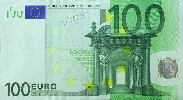 Μεμονωμένη Εικόνα Του Εκατοστού Ευρώ Νομοσχέδιο Στην Μπροστινή Πλευρά — Φωτογραφία Αρχείου