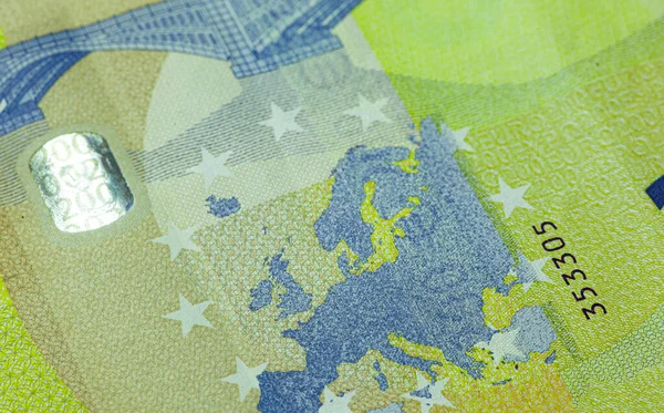 Europe Map Impressed Rear Side Two Hundred Euro Bill — Stock Photo, Image