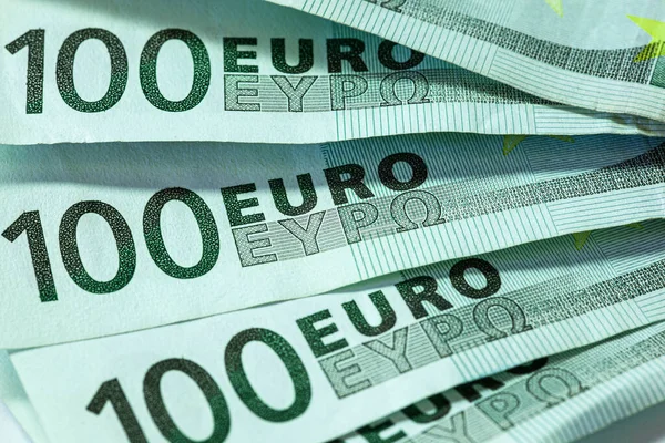マクロの詳細で多くの100ユーロ紙幣 — ストック写真