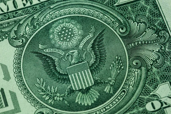 Makro Detal Banknotu Dolarowego Tylnej Strony — Zdjęcie stockowe