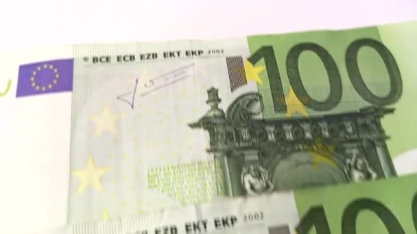 Notas de euro detalhe 5 — Vídeo de Stock