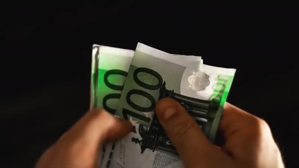 Comptage des billets en euros en main 3 — Video