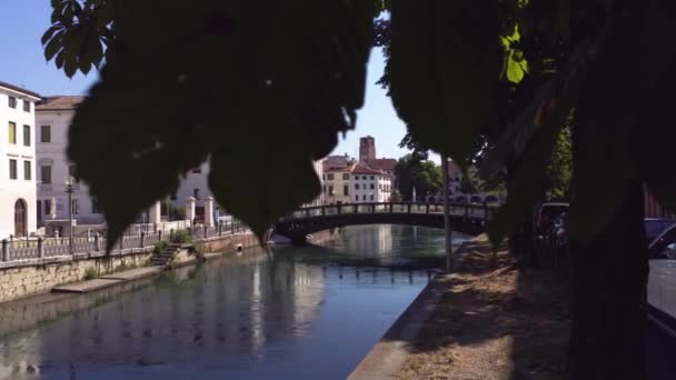 Riviera Garbialdi view in Treviso — Stock Video