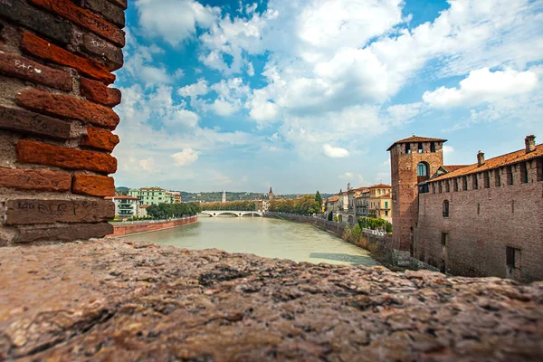 Castelvecchio Verona Ett Medeltida Slott Centrum Den Italienska Staden — Stockfoto