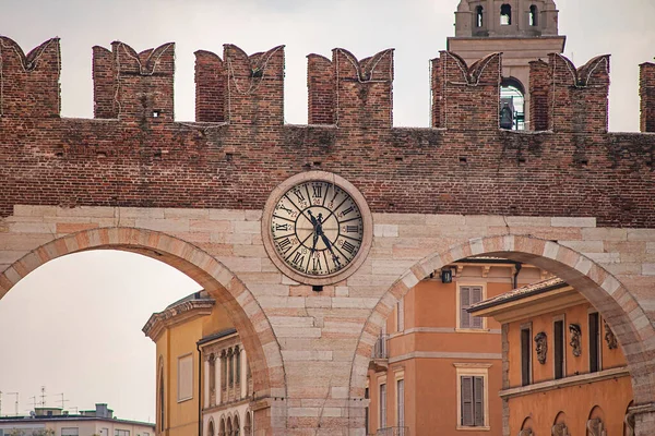 Portoni Della Bra Uma Porta Antiga Medieval Praça Bra Verona — Fotografia de Stock