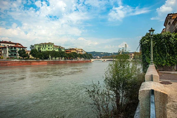 Castelvecchios Bro Till Floden Adige Verona Italien — Stockfoto