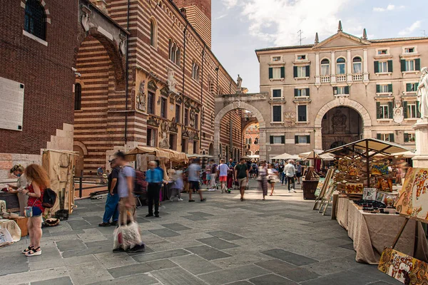 Verona Italia Settembre 2020 Ampia Veduta Piazza Dei Signor Verona — Foto Stock