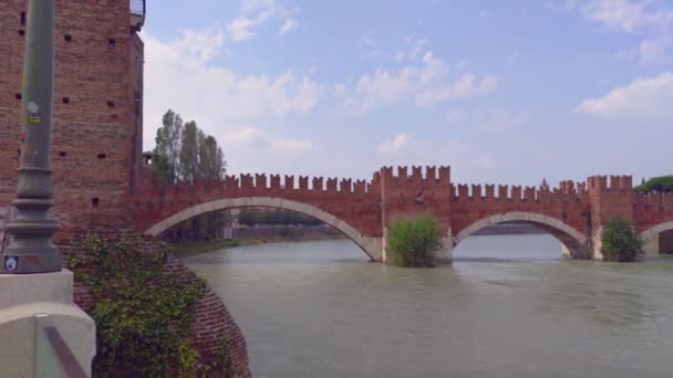 Γέφυρα Castelvecchio στη Βερόνα — Αρχείο Βίντεο