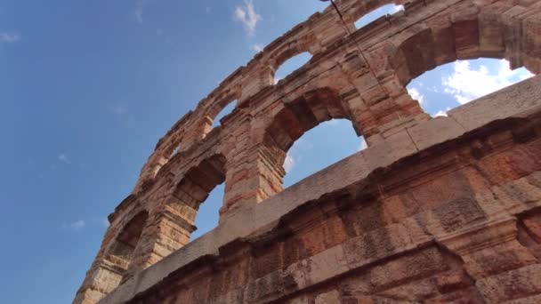 Arena di Verona Detail under a blue sky 3 — Stock Video