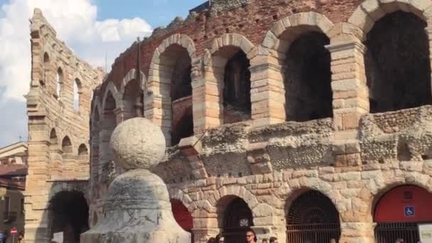 Detail der Architektur der Arena in Verona, Italien — Stockvideo