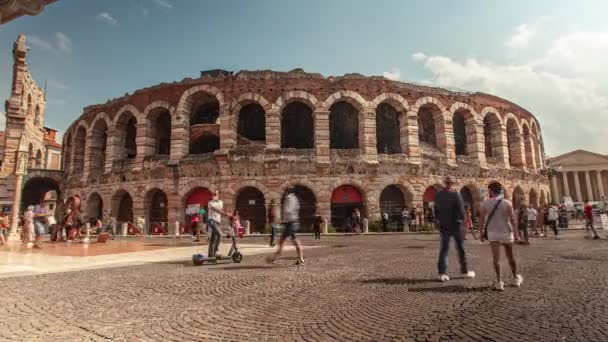 Zeitraffer-Ansicht der Arena in Verona, Italien 3 — Stockvideo