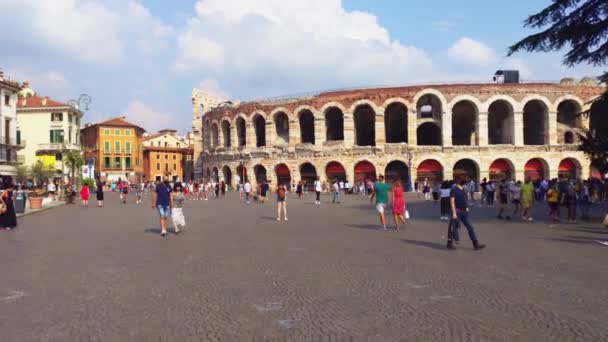 Vista de Arena de Verona en Italia — Vídeos de Stock