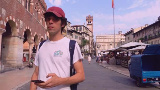 Vue de la Piazza delle Erbe à Vérone en Italie — Video