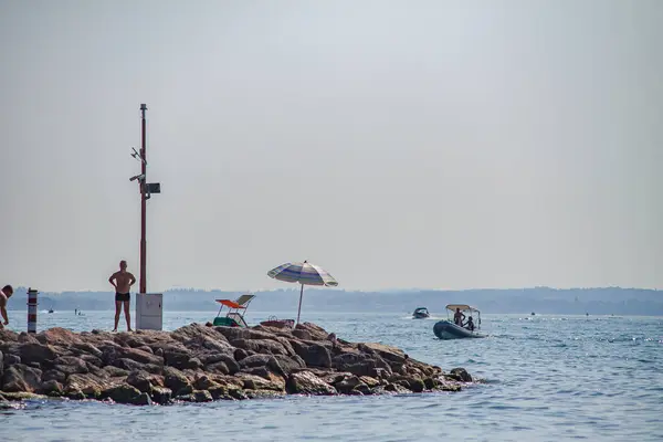 Lazise Italia Septiembre 2020 Paisaje Lago Garda Lazise Italia — Foto de Stock