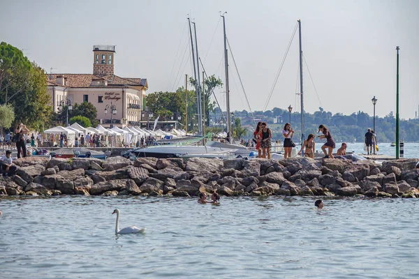 Lazise Italië September 2020 Landschap Aan Het Gardameer Lazise Italië — Stockfoto