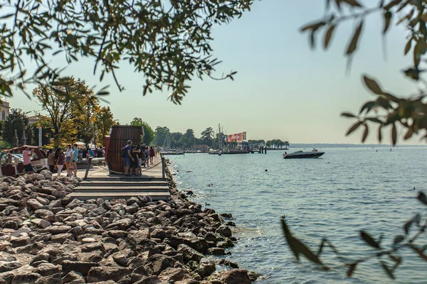 Bardolino Italië September 2020 Panorama Van Het Strand Aan Het — Stockfoto