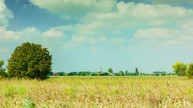 Kır manzarasının sonbaharda zaman aşımı