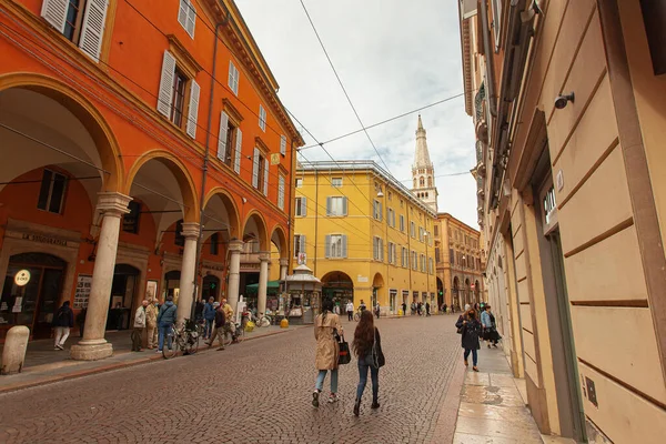 Modena Itálie Říjen 2020 Pohled Uličku Emilia Centro Modeně Itálii — Stock fotografie