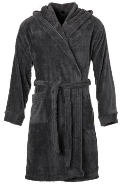 Beyaz arka planda izole edilmiş gri sabah elbisesi