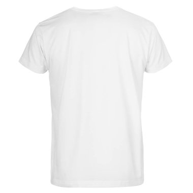 Erkeklerin arka beyaz arka plan üzerinde izole t-shirt kesti