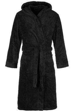 Beyaz arka planda izole edilmiş siyah sabah elbisesi