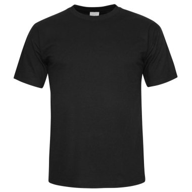 Front of black men cut t-shirt isolated on white background clipart