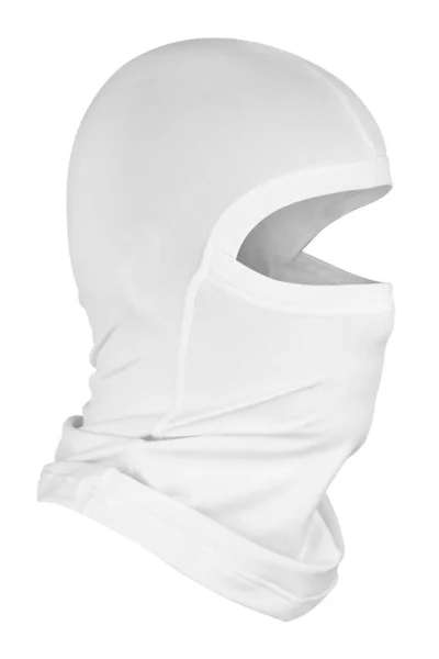 Lado Balaclava Esporte Quente Inverno Branco Isolado Fundo Branco — Fotografia de Stock