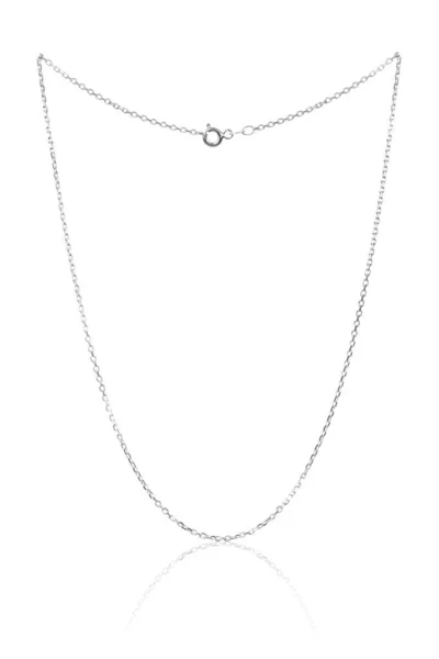 Collier Chaîne Argent Bijoux Luxe Isolés Sur Fond Blanc — Photo