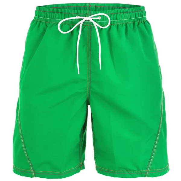 Grüne Männer Shorts Zum Schwimmen Isoliert Auf Weißem Hintergrund — Stockfoto
