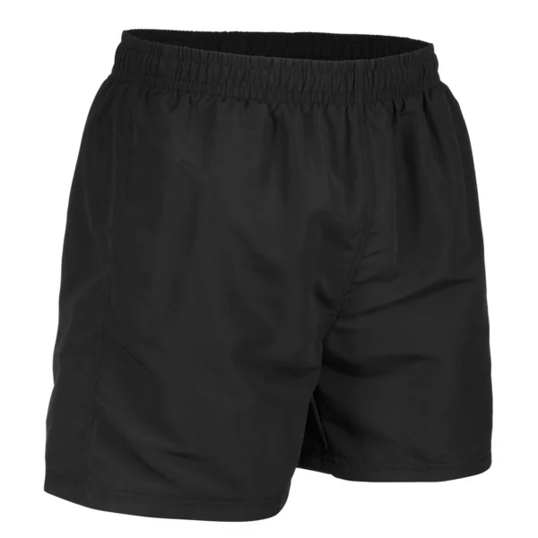 Pantalones Cortos Negros Para Nadar Aislados Sobre Fondo Blanco — Foto de Stock