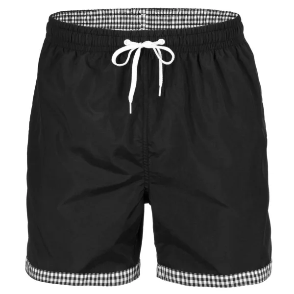 Preto Homens Shorts Para Natação Isolado Fundo Branco — Fotografia de Stock