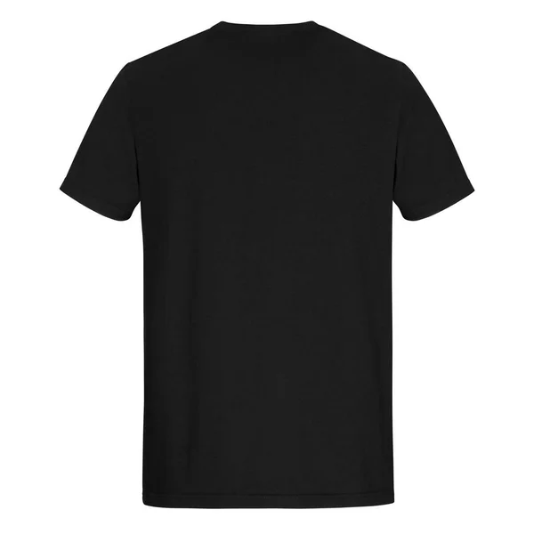 Parte Trás Homens Negros Shirt Corte Isolado Fundo Branco — Fotografia de Stock