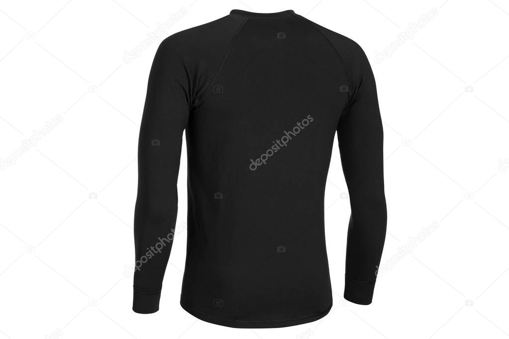 Thermo active underwear long sleeve t-shirt in black color