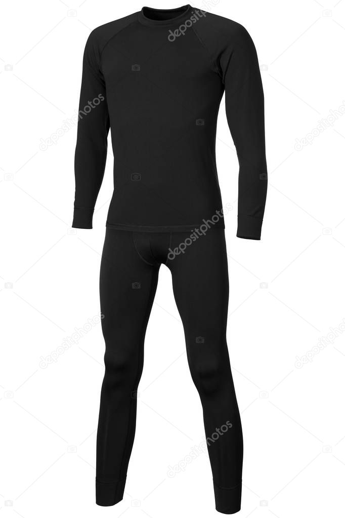 Thermo active underwear clothing in black color